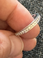 14K bílé zlato prsten klasický 0,21